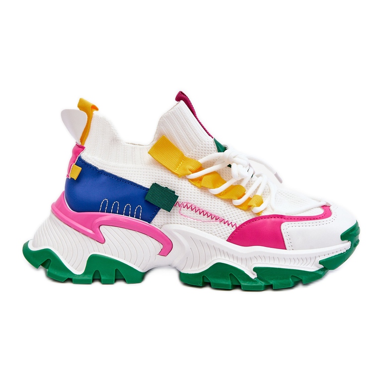 PS1 Ženske slip-on Sock tenisice Bijelo-zeleni Keaton bijela