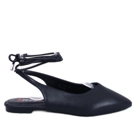 Jody crne balerinke s otvorenom petom na vezanje crna