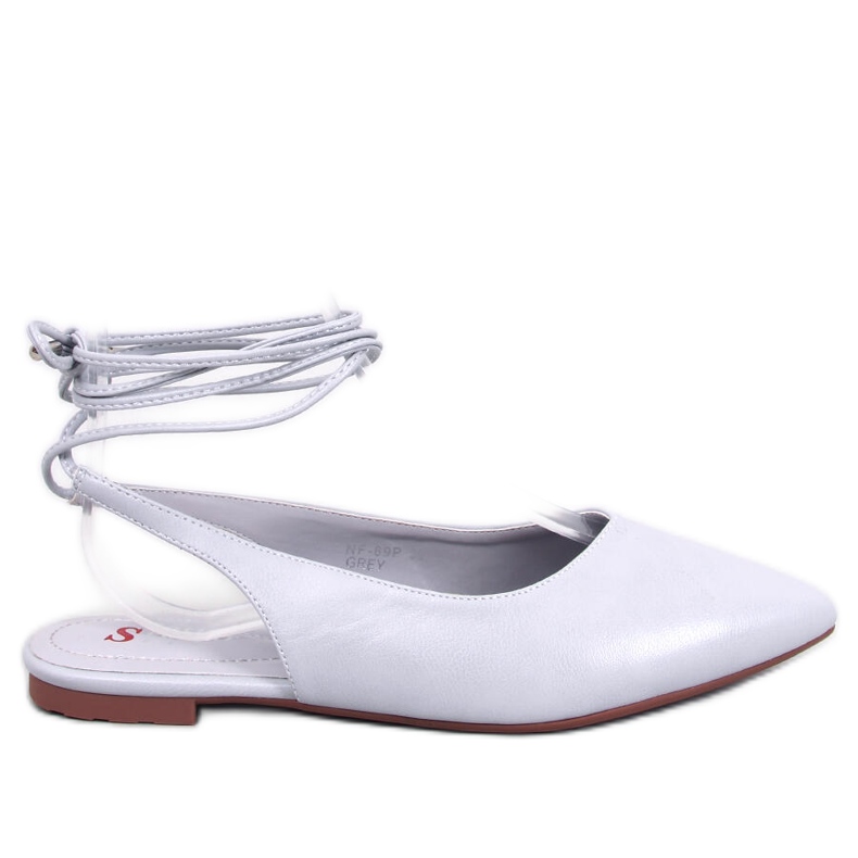 Jody Grey balerinke s otvorenom petom na vezanje siva