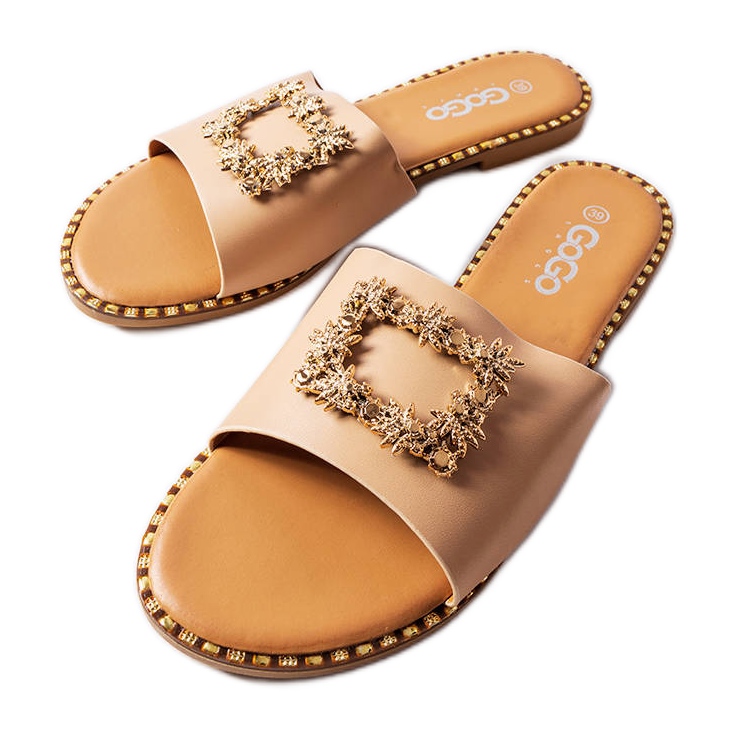 Bež klizači s ukrasom od Miriame