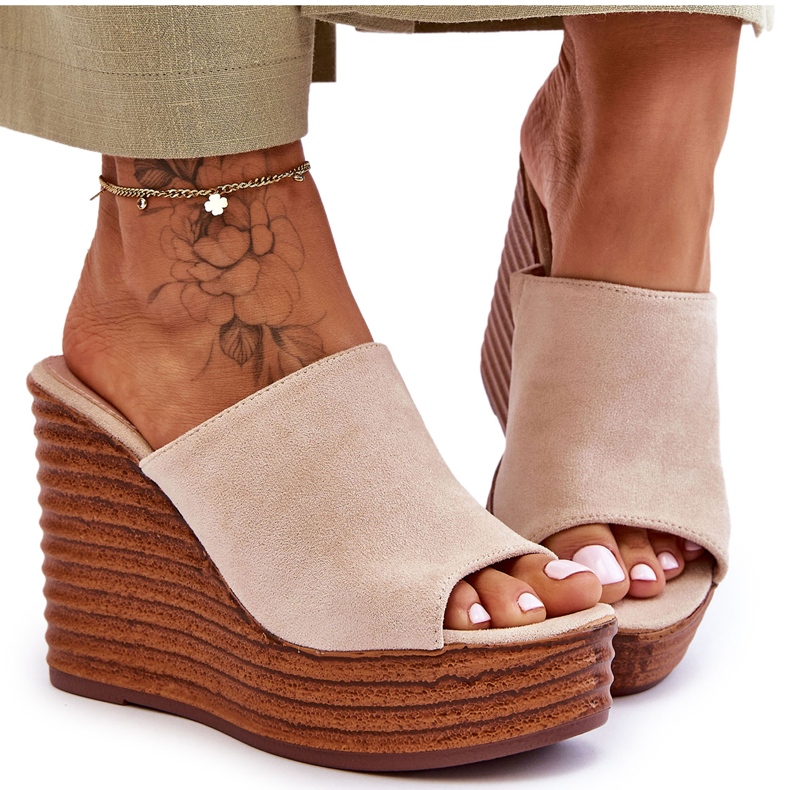 Lagane mazge na masivnoj bež platformi Good Vibe