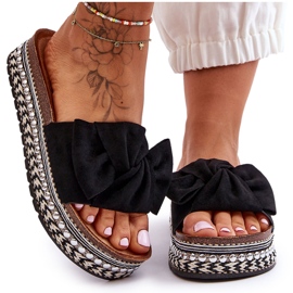 Ženske antilop papuče s mašnom crne Lauria crna