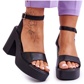 FS1 Moderne sandale na masivnim crnim karmine petama crna