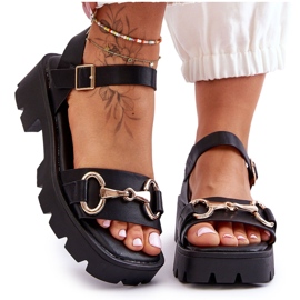 Emori ženske Emori kožne ukrašene kožne sandale crna