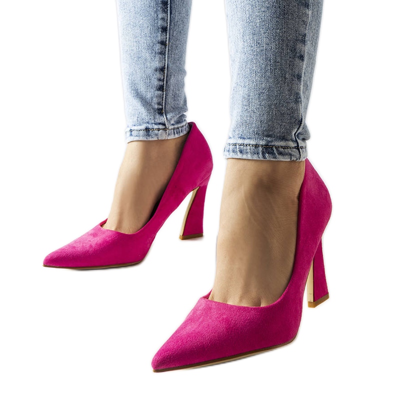 Ružičaste salonke na asimetričnu stiletto potpeticu od Linde ružičasta