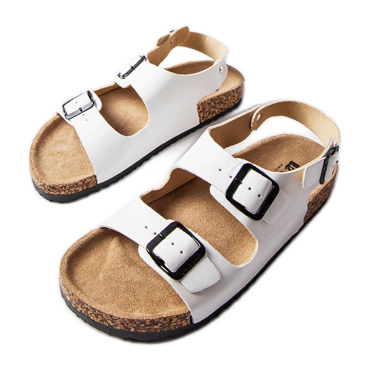 Bijele plutene sandale s kopčama Lee Cooper LCW-22-35-1160L bijela