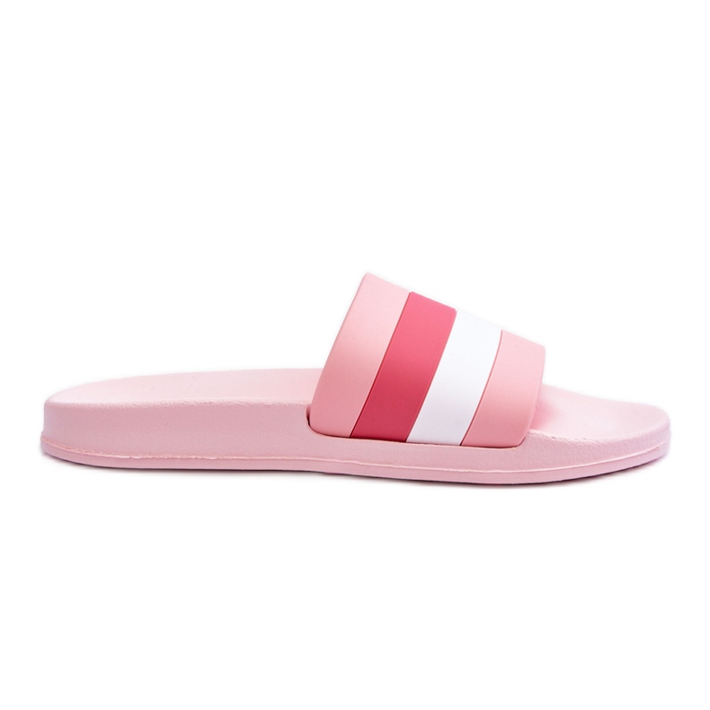 Ženske papuče na pruge Pink Vision ružičasta
