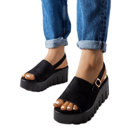 Berfin crne ženske sandale na wedges crna