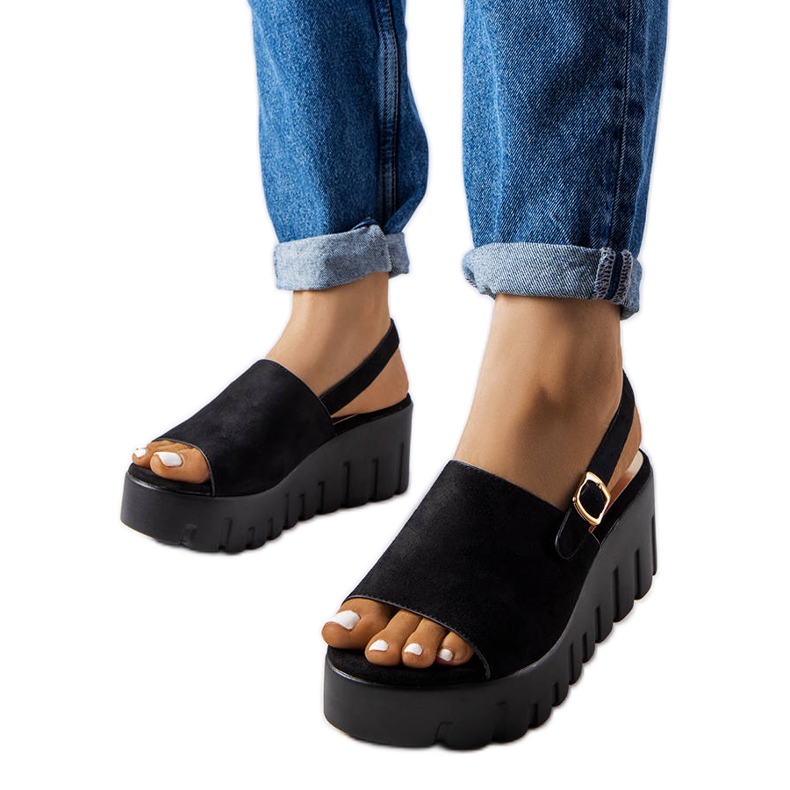 Berfin crne ženske sandale na wedges crno