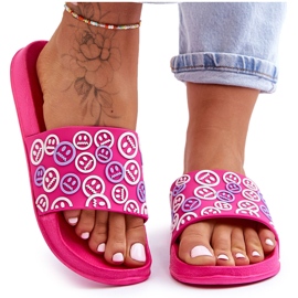 Ženske papuče s emotikonima Fuchsia Cosette ružičasta