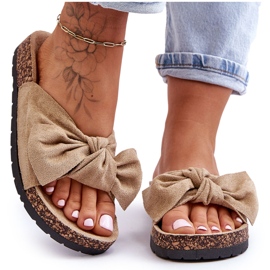 Wendy svijetlobež papuče s plutenim potplatom