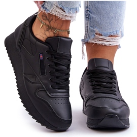 PM1 Merida crne kožne sportske cipele s platformom na vezanje crna