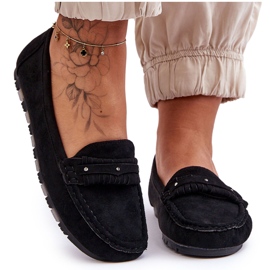 PG1 Ženske natikače od brušene kože crne Clorie crna