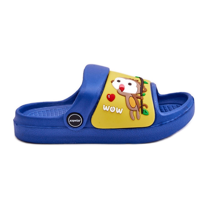 WJ1 Lagane dječje tobogane s motivom životinja plavo-žuti Rico plava