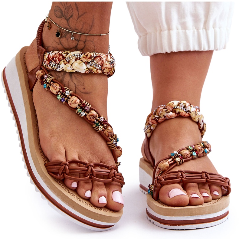 Udobne ženske sandale na tanku braon Jodie smeđa