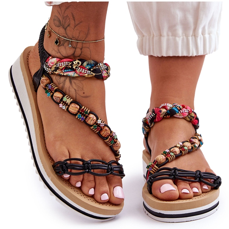 Udobne ženske sandale na tanku crnu Jodie crno