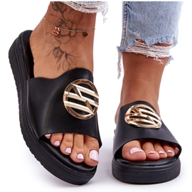 Ženske papuče s Black Secrets ukrasom crna