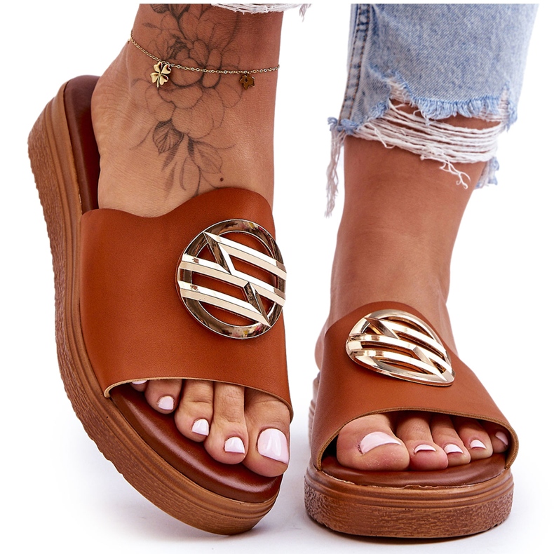 Ženske Camel Secrets ukrašene papuče smeđa