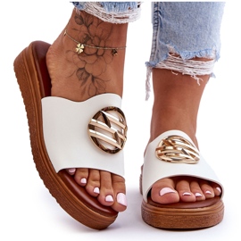 Ženske sandale s White Secrets ukrasom bijela