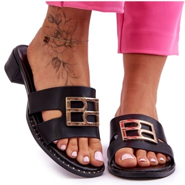 PG1 Elegantne ženske papuče s ukrasom Black Atlantis crna