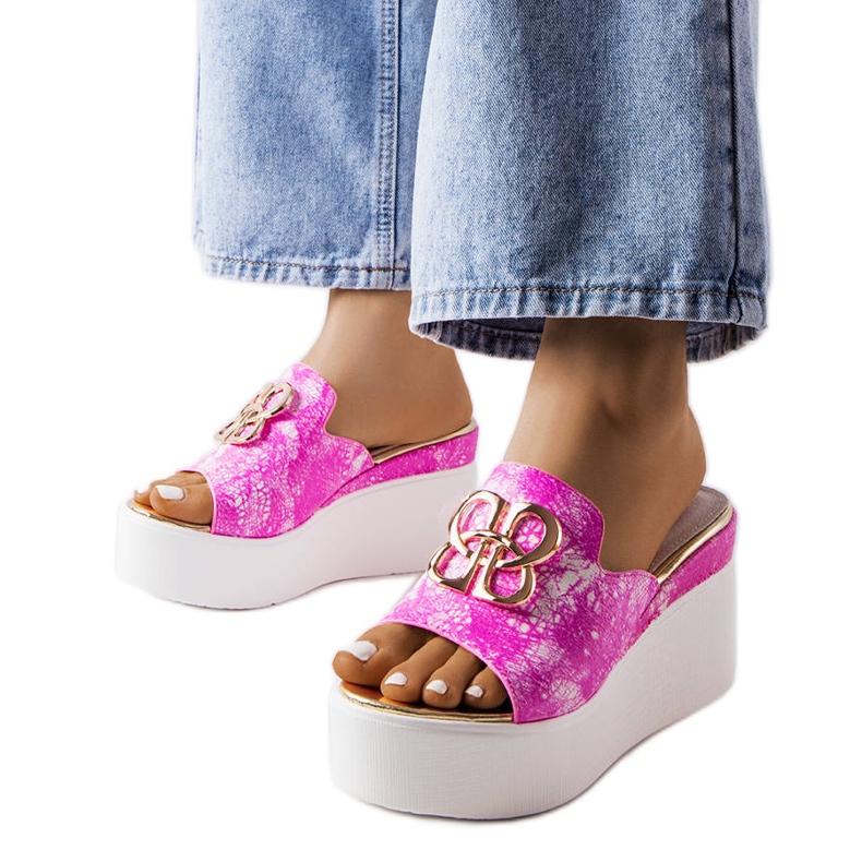 Havanna ružičaste sandale na klin ružičasta