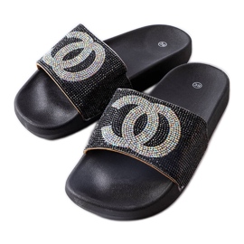 Crne tobogane ukrašene kamenčićima iz Glendalea crna