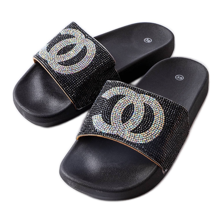 Crne tobogane ukrašene kamenčićima iz Glendalea crno