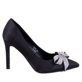 Satenske igle s mašnom od Trini Black crno