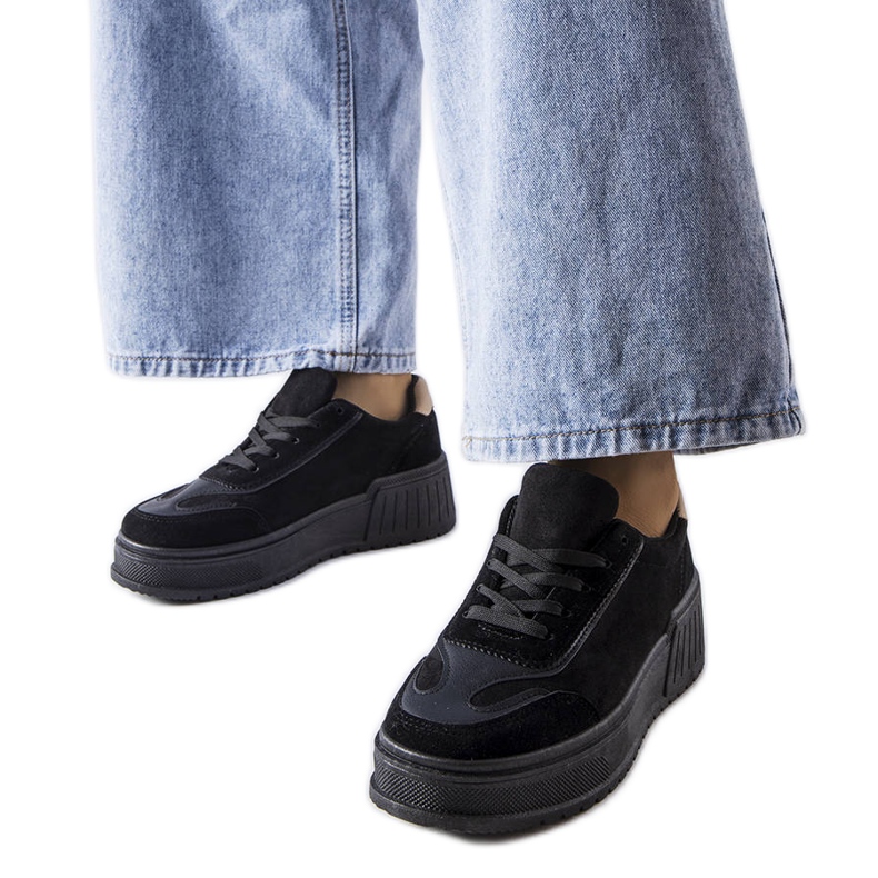 Crne platform tenisice iz Fabienne crno