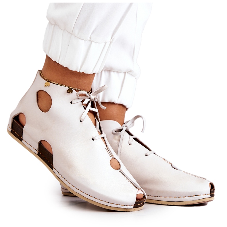 Maciejka 03426-25 Svijetle kožne čizme svijetlo bež