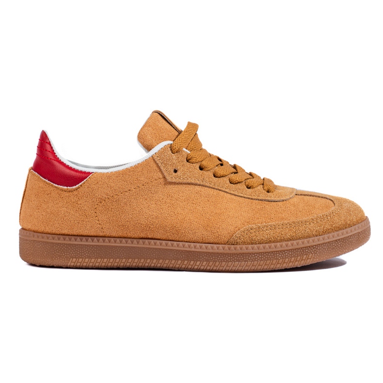 Shelovet smeđe tenisice od brušene kože bež