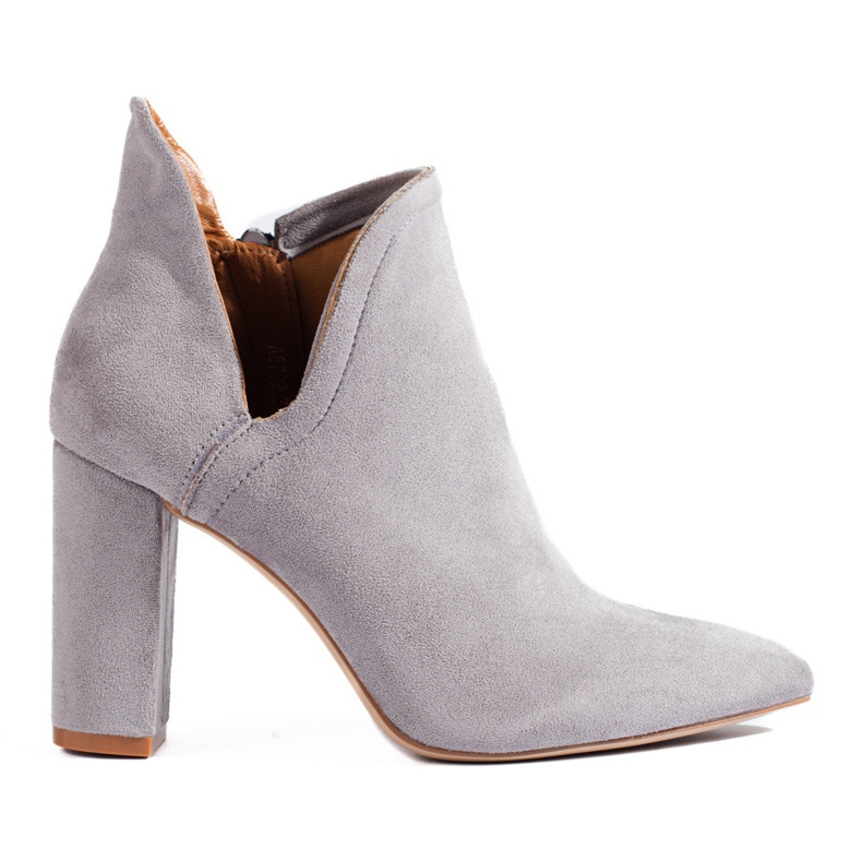 Sive ženske visoke čizme s izrezom Shelovet siva