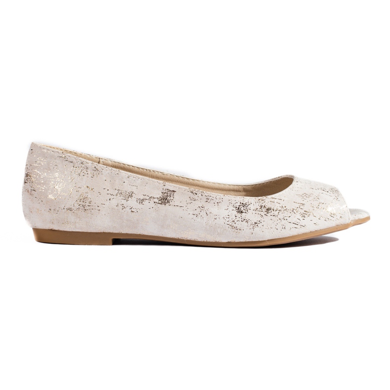 Zlatne Shelovet ženske balerinke s otvorenim prstima zlatna