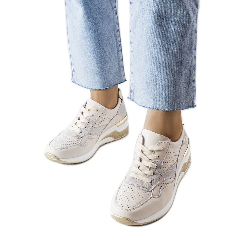 Goodin Bež perforirane tenisice iz Manfrina