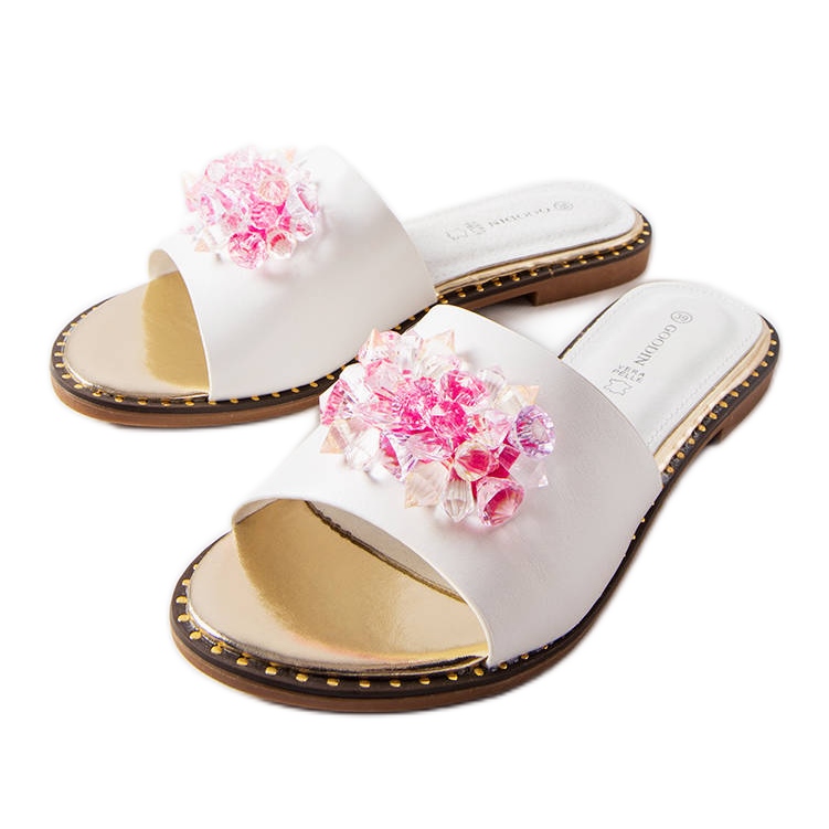 Inna Bijele papuče s Lowa kristalima bijela