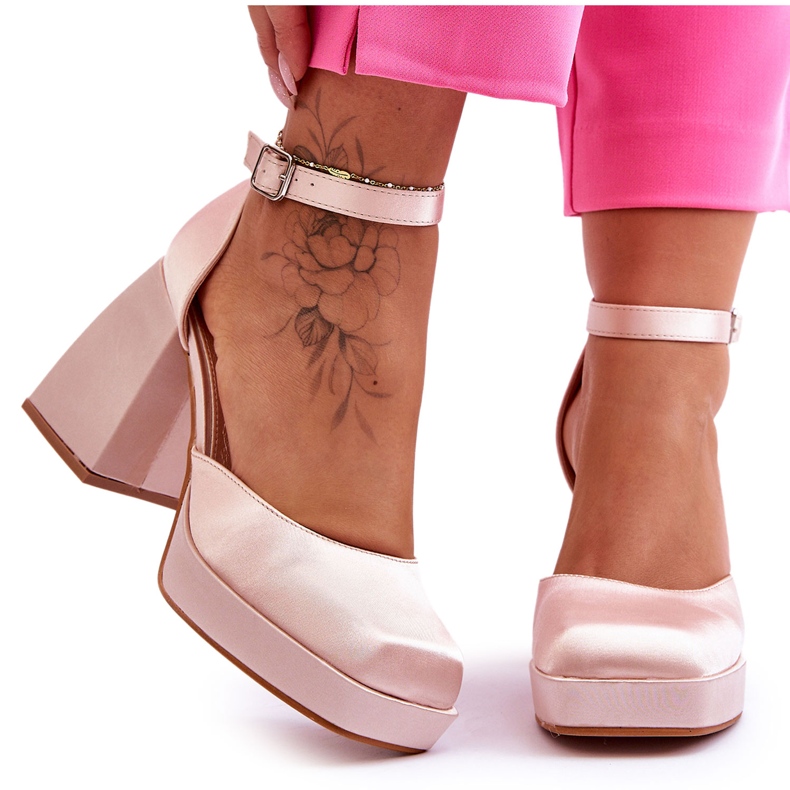 Moderne cipele na masivnu petu Bež Sandia