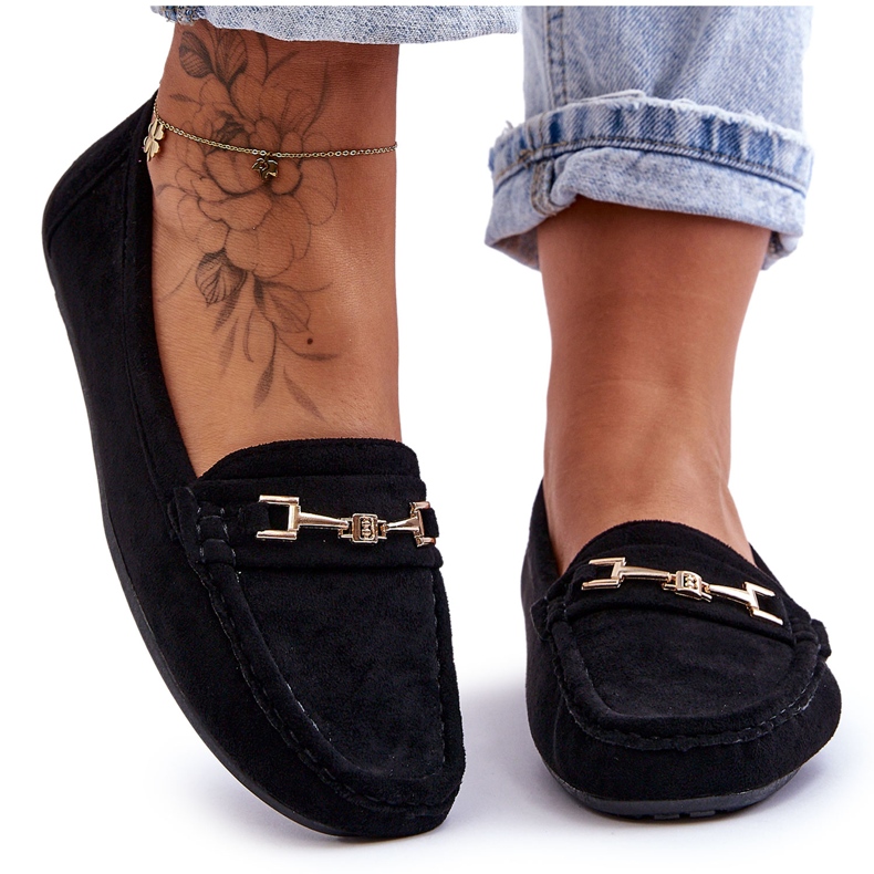 Ženske klasične mokasine od brušene kože crne boje Corinell crno