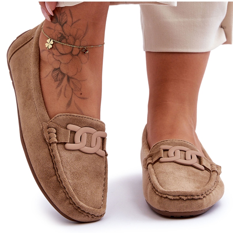 Modne ženske mokasine od antilop smeđe Rabell smeđa