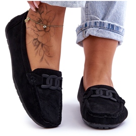 Modne ženske mokasine od brušene kože crne Rabell crna