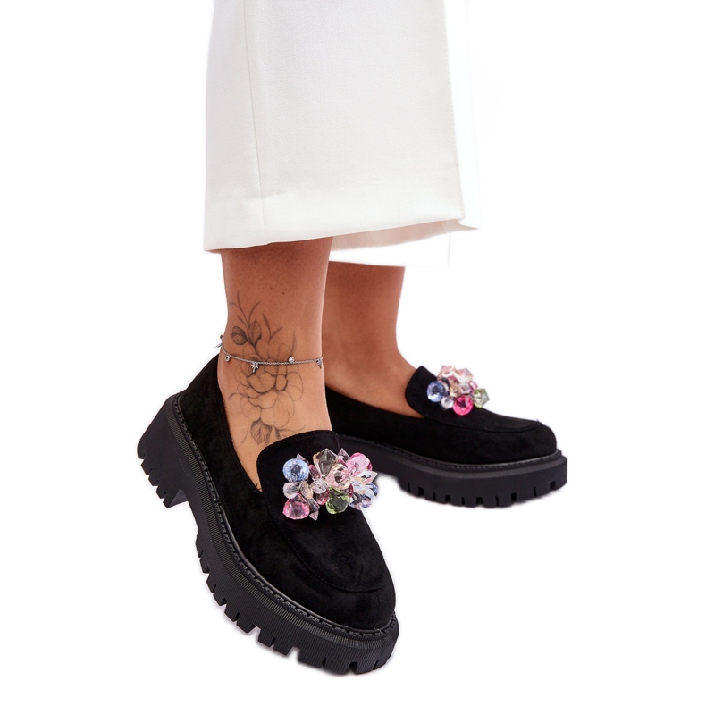 PS1 Ženske mokasine Crystal crne Avril crno