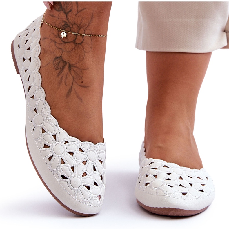 PE1 Ažurna sjajna balerina ženska bijela Visionary