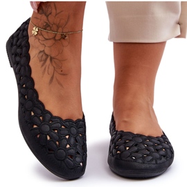 PE1 Ženske ažur balerinke Black Visionary crno