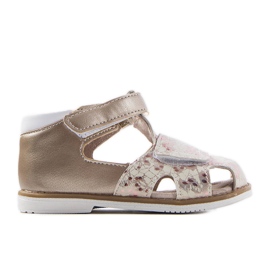 Zlatne sandale s kožnim Compagnon uloškom zlatni