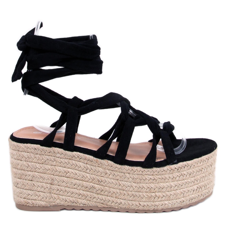 Espadrile s platformom Manon Black crno