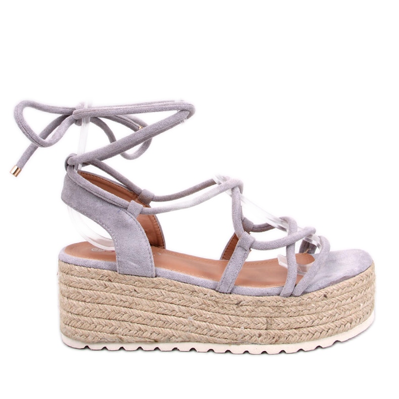 Renau sive espadrile sandale s platformom siva