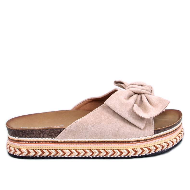 Sandale s mašnom s visokim potplatom Delair Beige bež