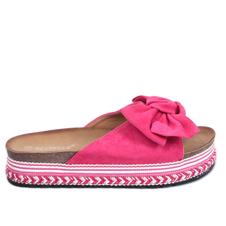 Papuče s lukom Delair Fuchsia s visokim potplatom ružičasta