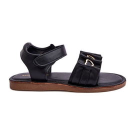 Dječje sandale s čičak srcima Black Havana crna