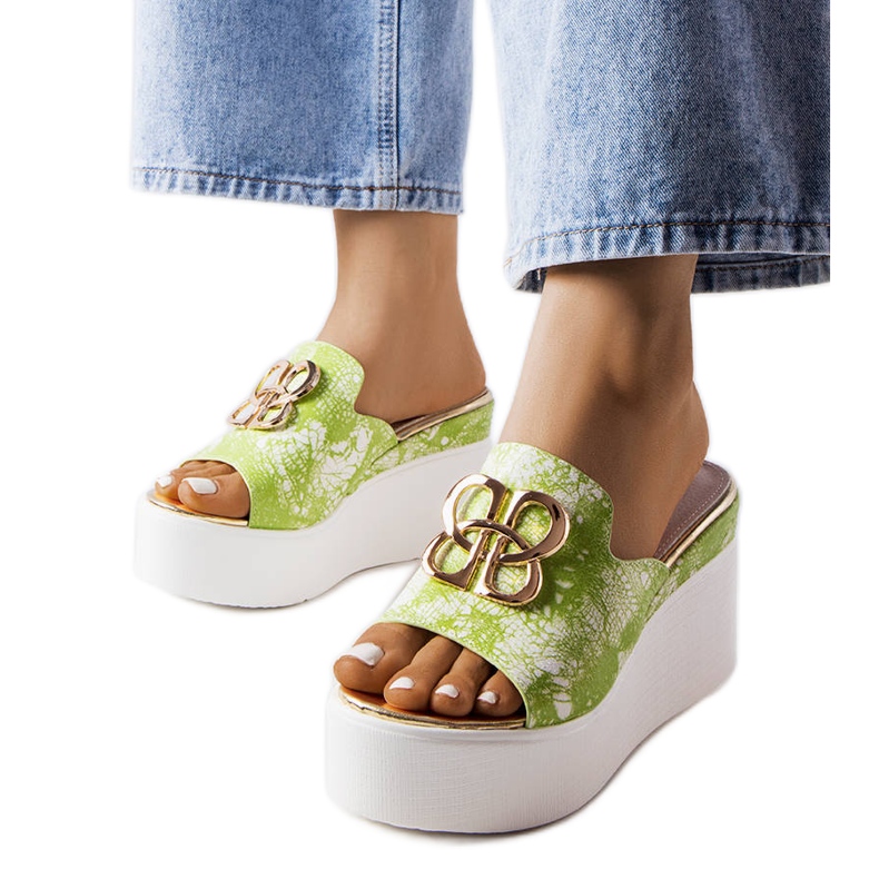 Havanna zeleni klinasti klizači zelena