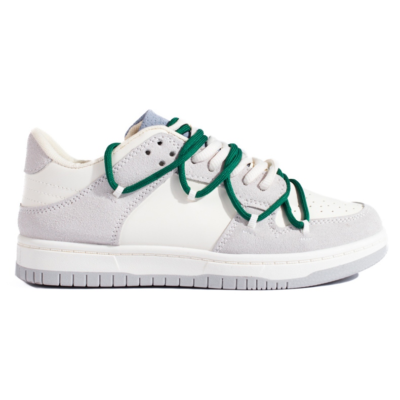 Shelovet tenisice sa zelenim vezicama bijela